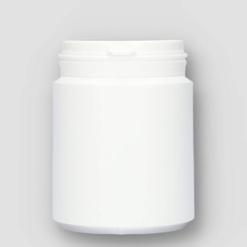 Picture: plastic container (pill-jar) 200 ml pe wit h47mm