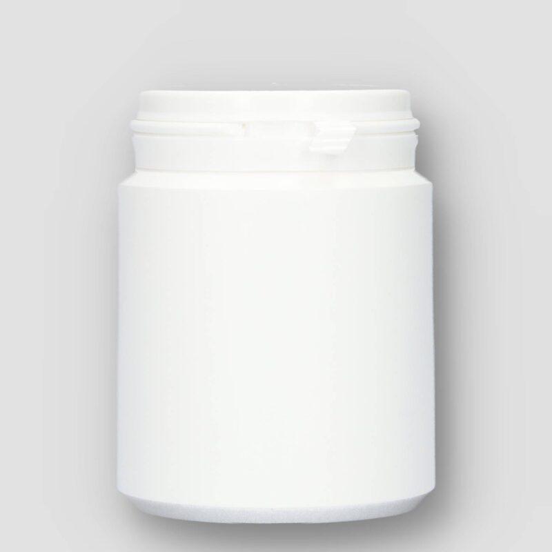 Picture: plastic container (pill-jar) 200 ml pe wit h47mm