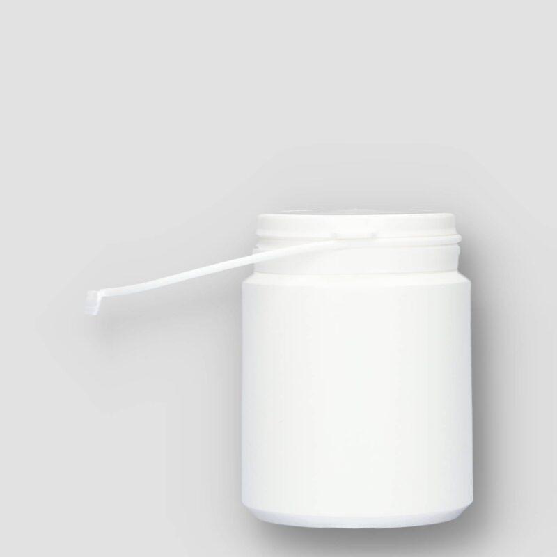 Picture: plastic container (pill-jar) 200 ml pe wit h47mm