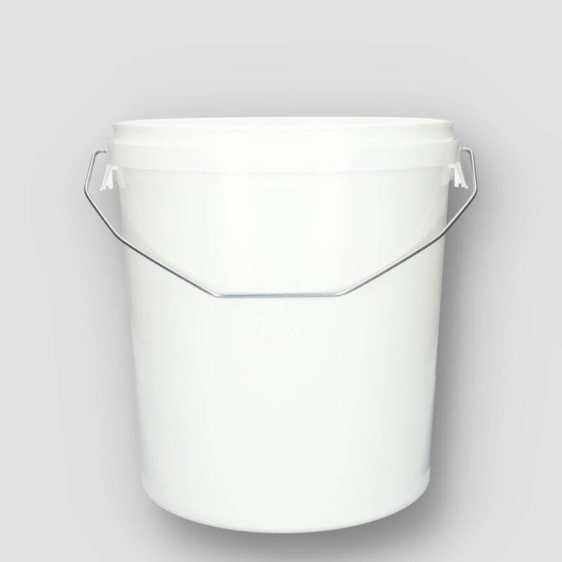 Picture: kunststof emmer 20 liter pp wit met metalen beugel