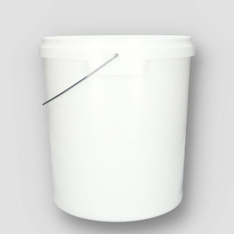 Picture: kunststof emmer 20 liter pp wit met metalen beugel