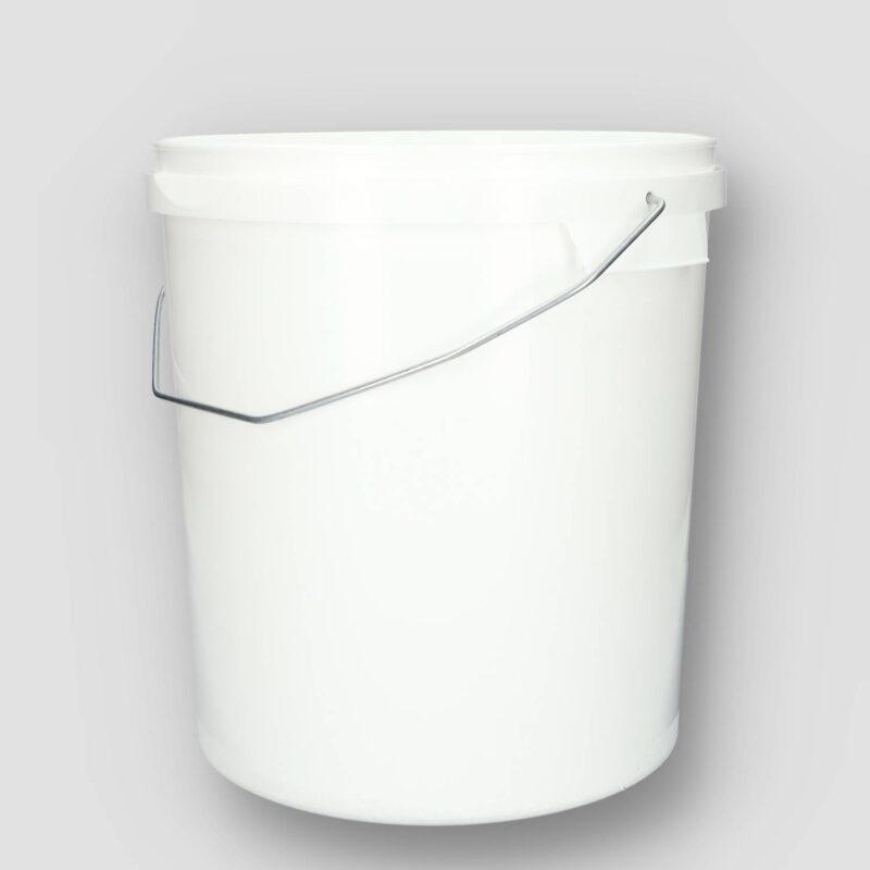 Picture: kunststof emmer 20 liter pp wit met metalen beugel